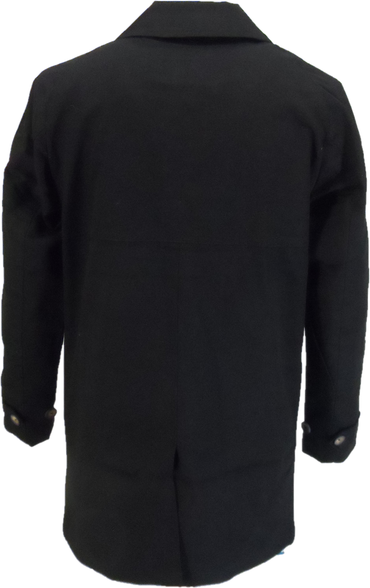 Real Hoxton Mens Black Mac Coat