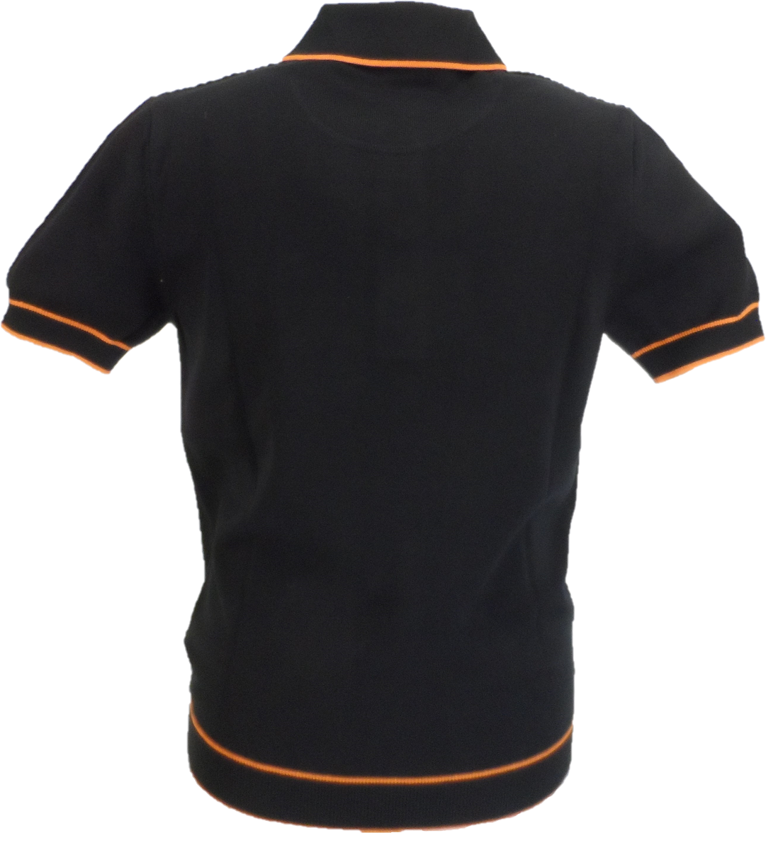Trojan Records Mens Black Textured Knitted Polo Shirt