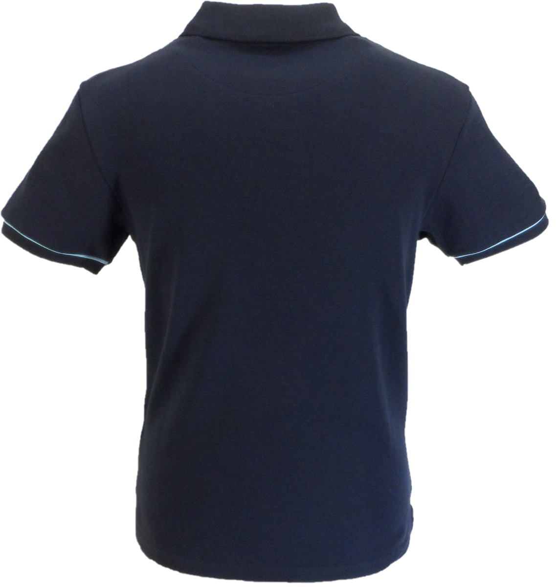 Trojan Records Mens Navy Blue Stripe Dogtooth Polo Shirt