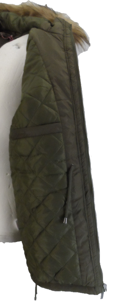 Lambretta Retro Khaki Quilted Fishtail Parka Sleeve Badges