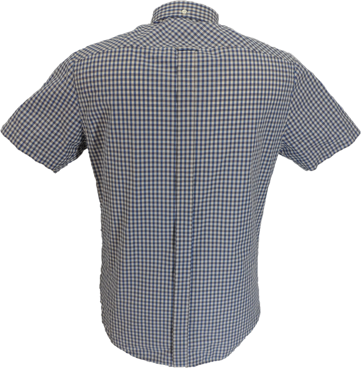 Ben Sherman Mens Persian Blue Gingham Short Sleeved Shirt