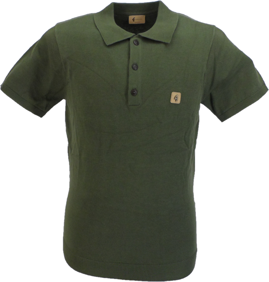 Gabicci Vintage Mens Olivio Green Jackson Knitted Polo Shirt