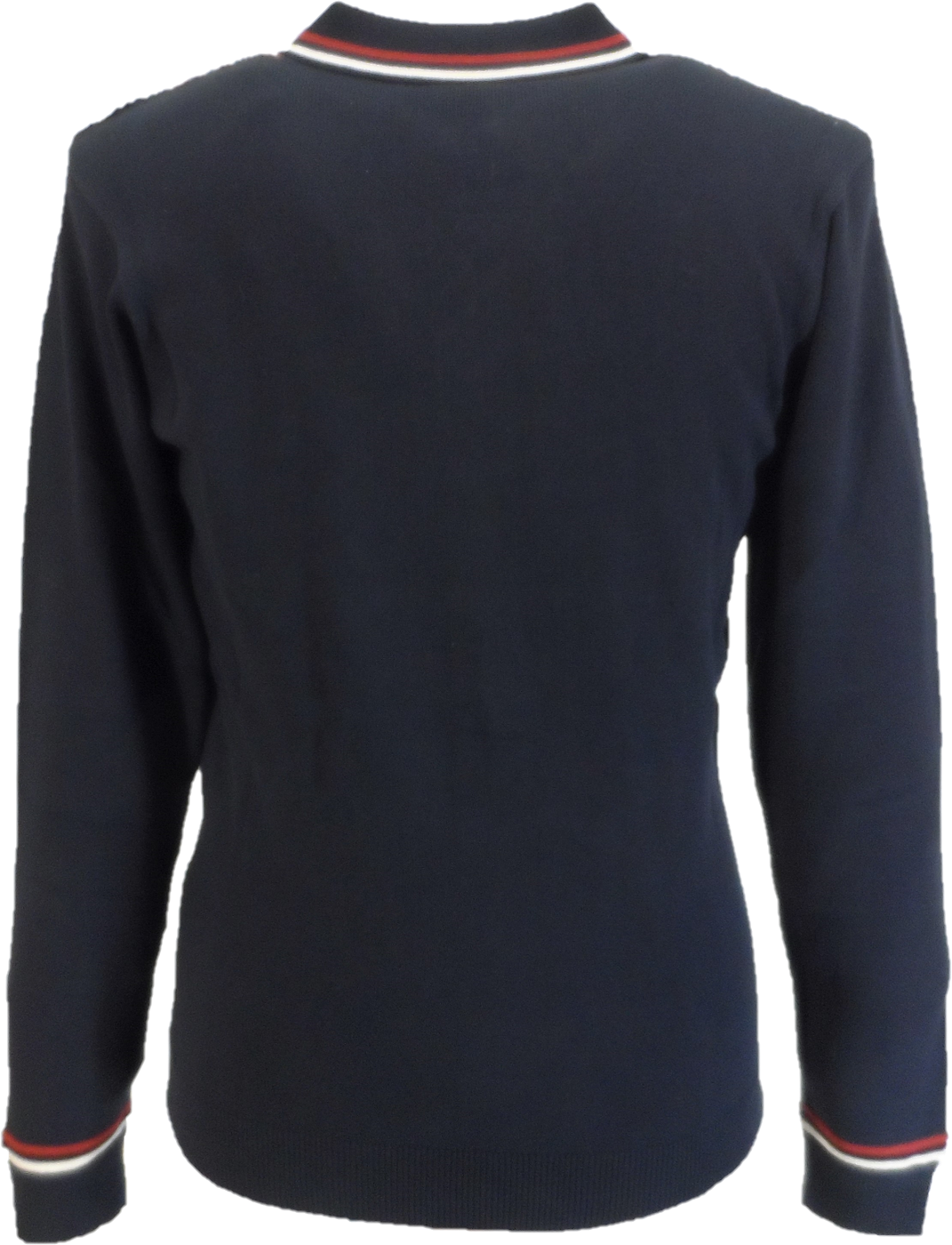 Gabicci Mens Navy Daley Zipped Retro Knitted Cardigan