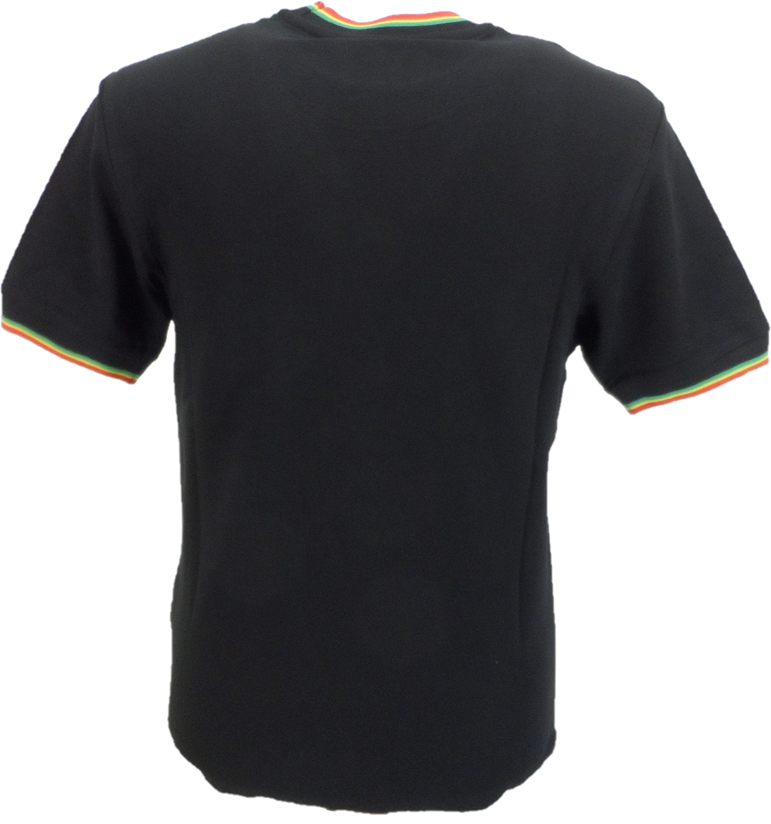 Trojan Mens Black Rasta Twin Tipped Pique T Shirt