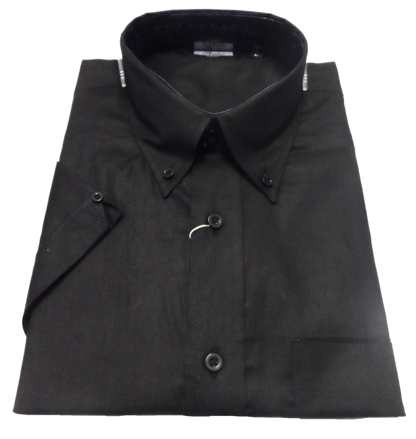 Relco Retro Black Oxford Ladies Button Down Short Sleeved Shirts