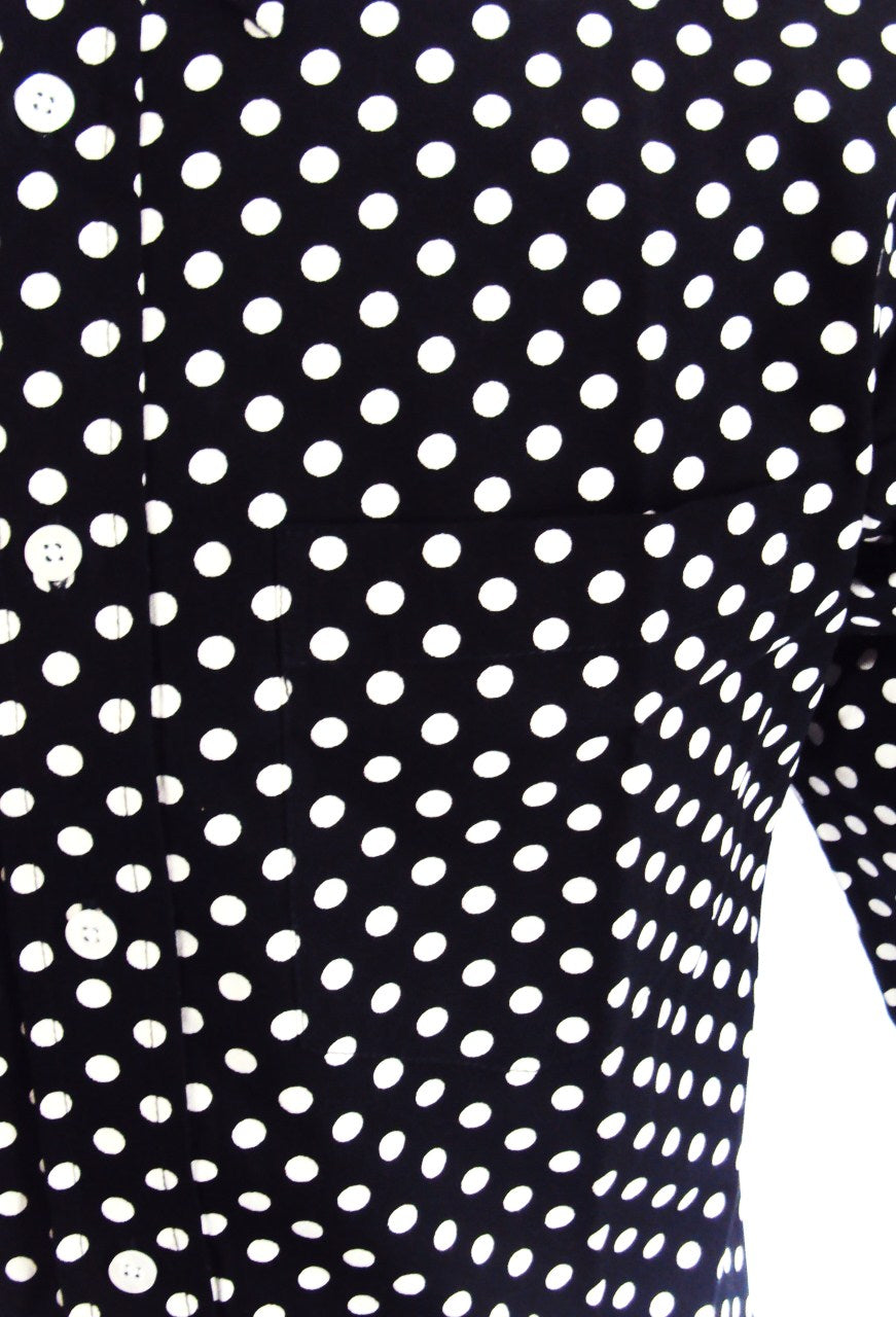 Relco White/Navy Polka dot Cotton