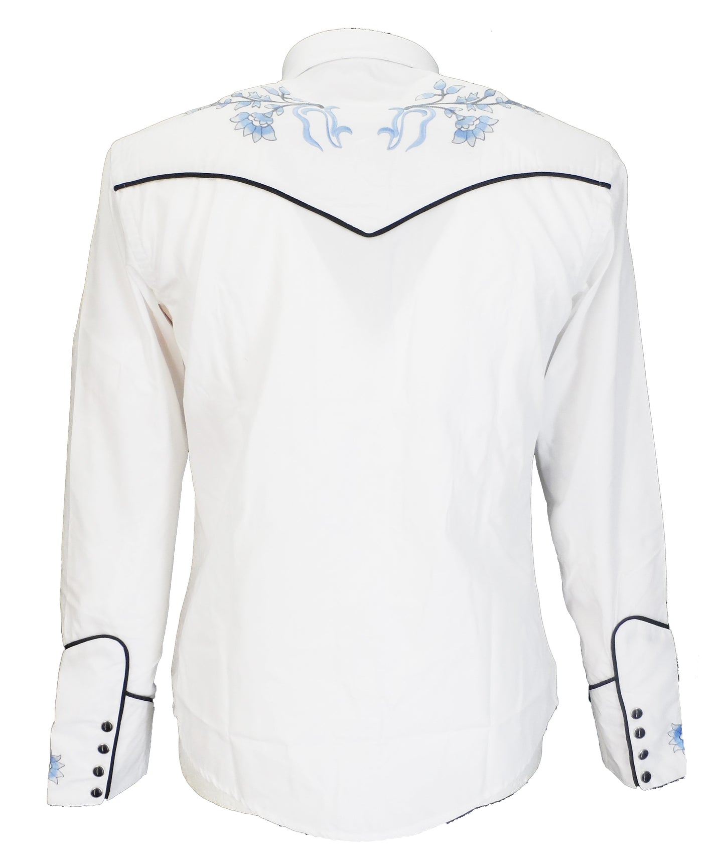 White Blue Western Cowboy Vintage/retro Shirts
