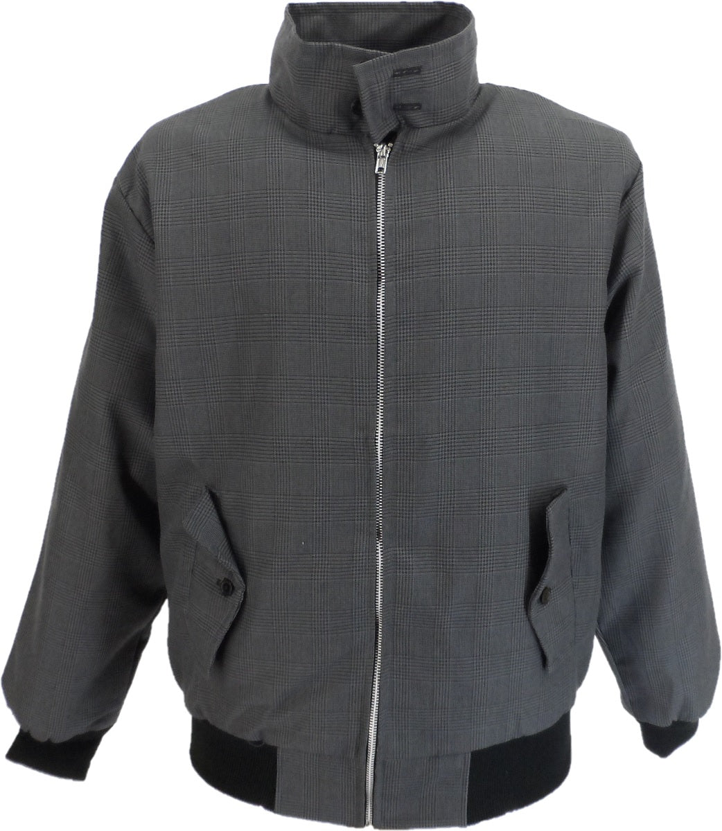 Mazeys Mens Charcoal Prince of Wales Harrington Jacket