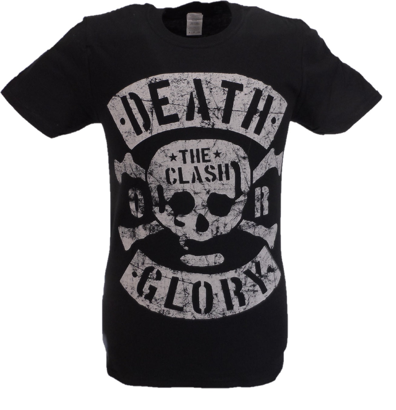 Mens Black Official The Clash Death or Glory Single Cover T Shirt