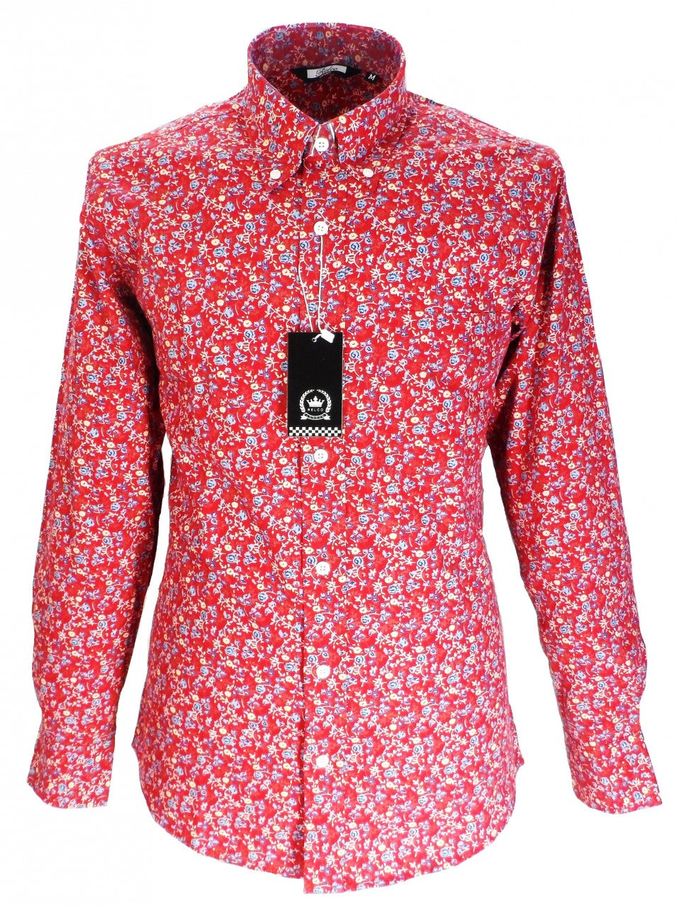 Red button deals up shirt mens