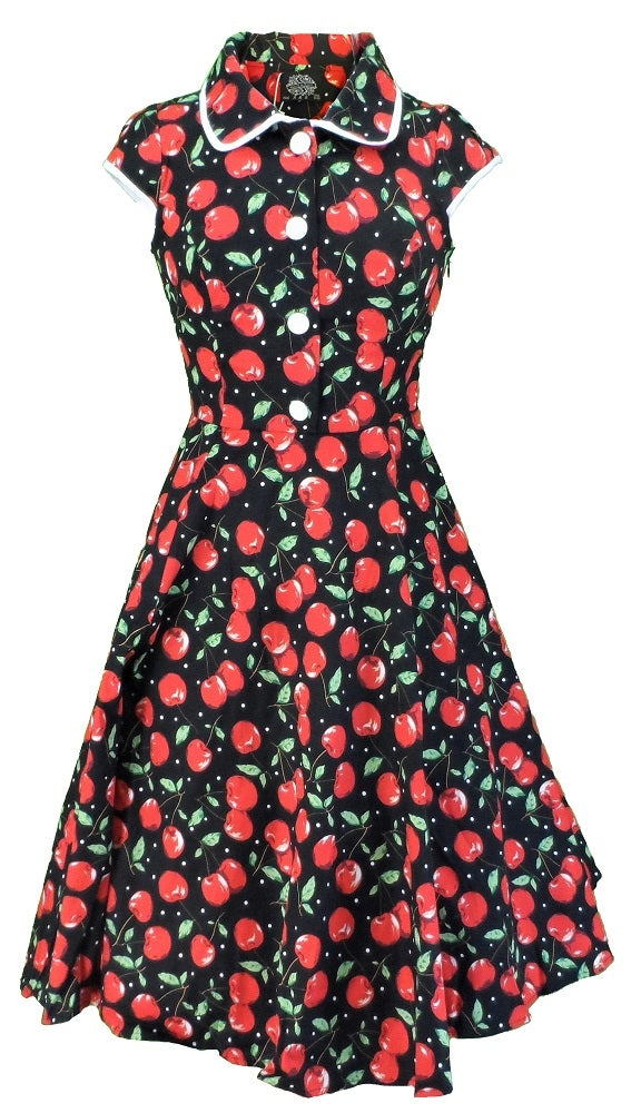 cherry retro dress NWT Dolly & Dotty May Dress Black Cherry Swing Retro Sleeveless Fit & Flare 22