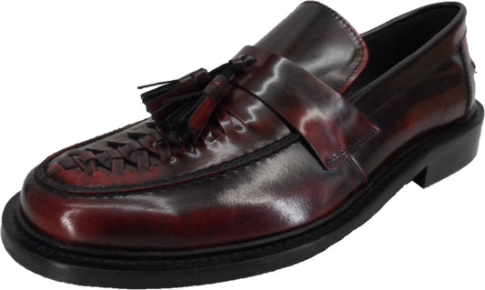 Ikon Original Mens Twister Oxblood Retro,Ska,Northern Soul Tassel Loafers