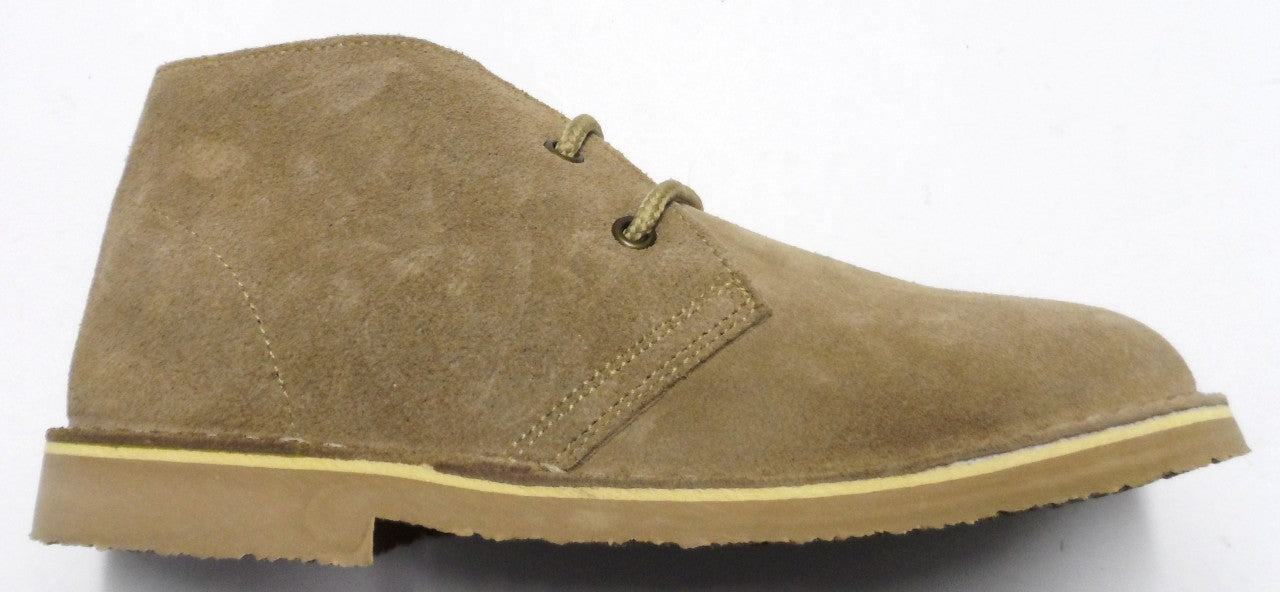 Roamers Ladies Beige 2 Eyelet Round Toe Real Suede Desert Boots