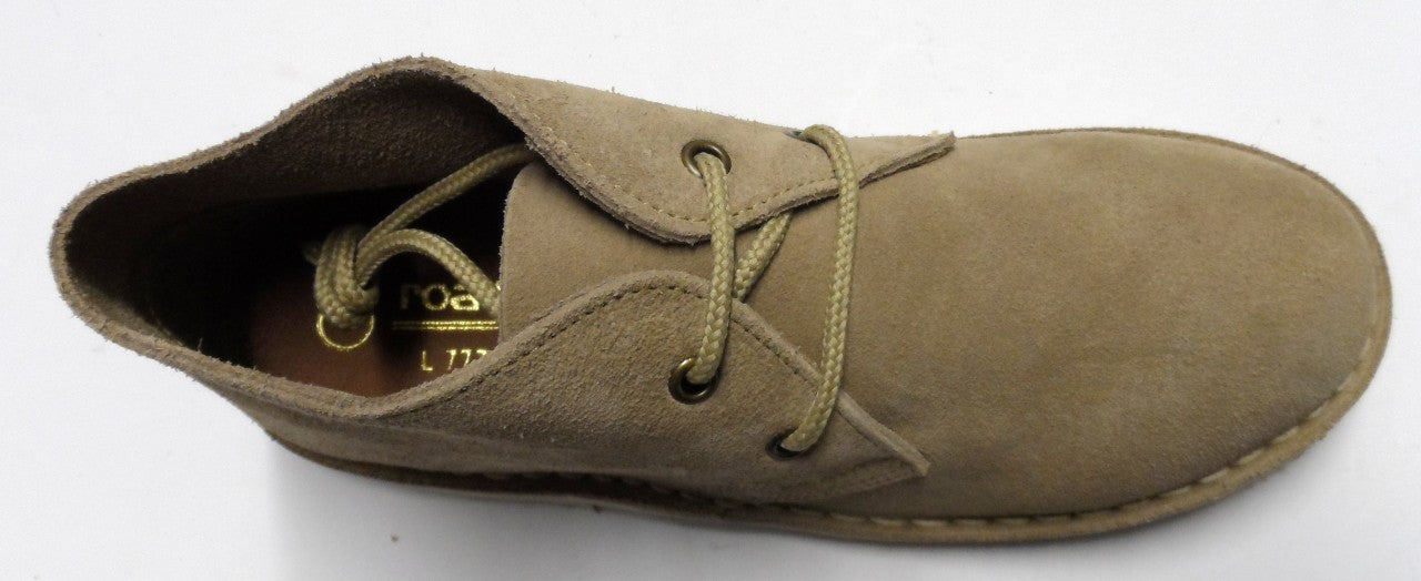 Roamers Ladies Beige 2 Eyelet Round Toe Real Suede Desert Boots