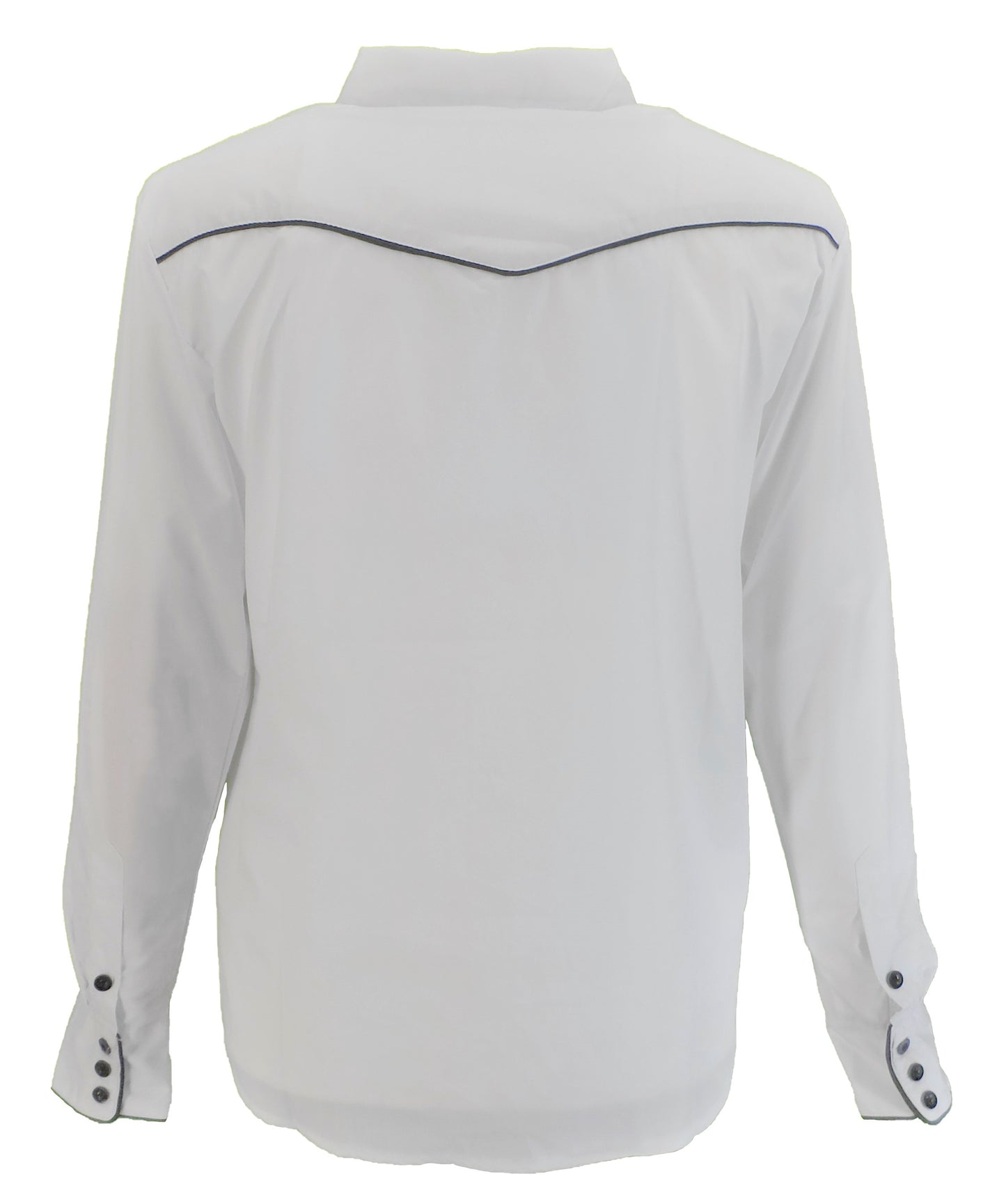 Mazeys Mens White Black Western Cowboy Vintage/Retro Shirts