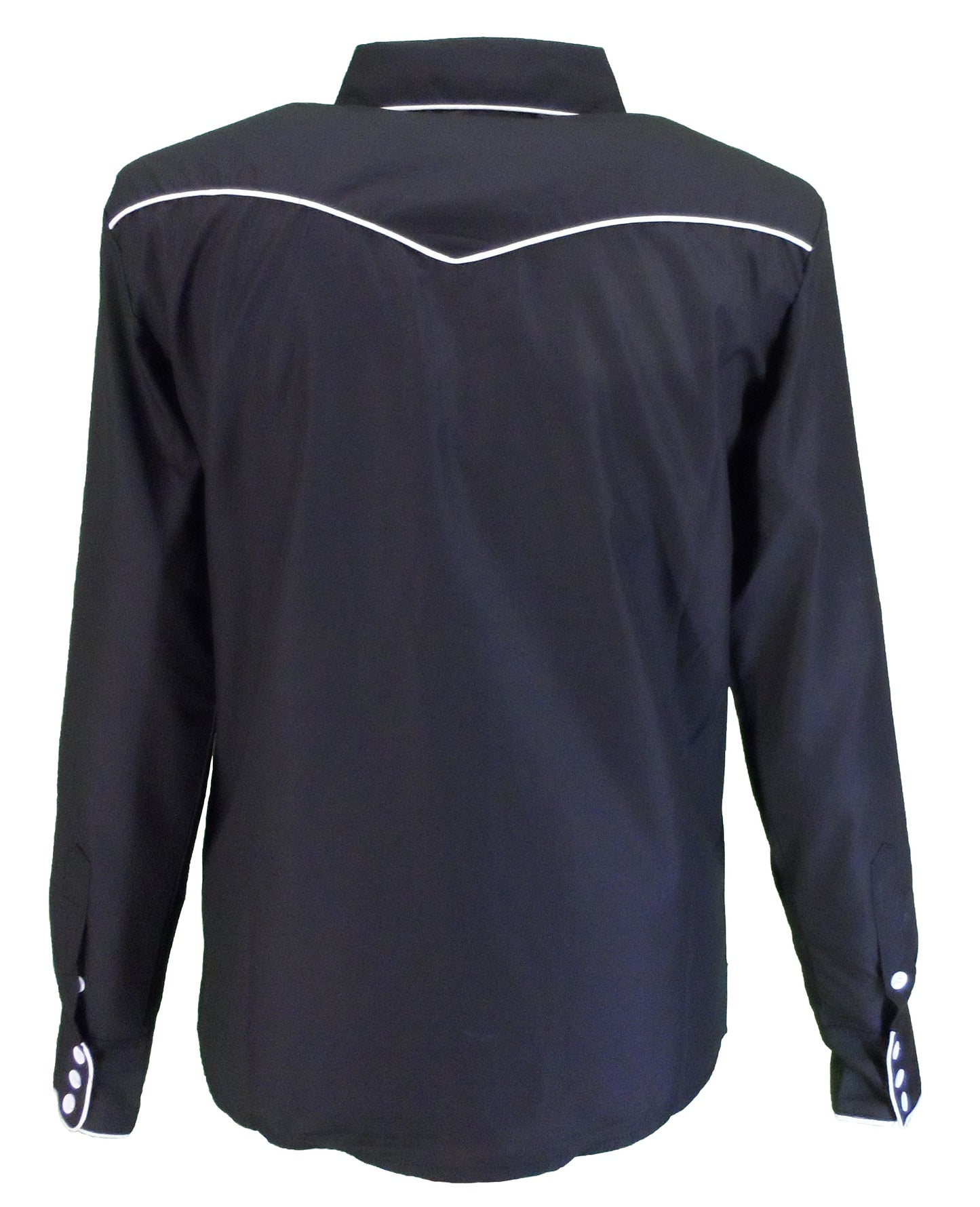 Mazeys Mens Black White Western Cowboy Vintage/Retro Shirts