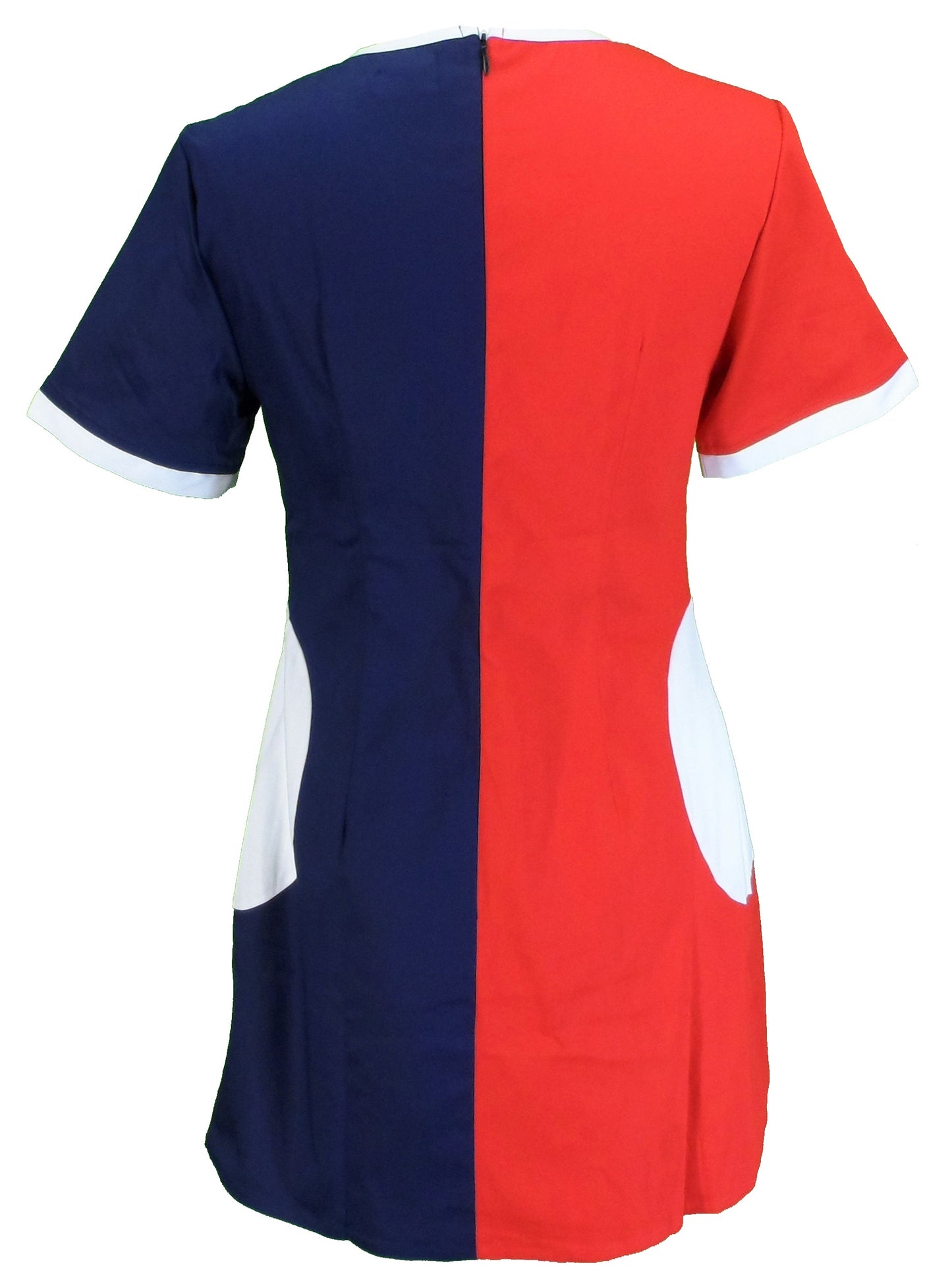 Ladies Retro Mod Vintage Red White and Blue Dress