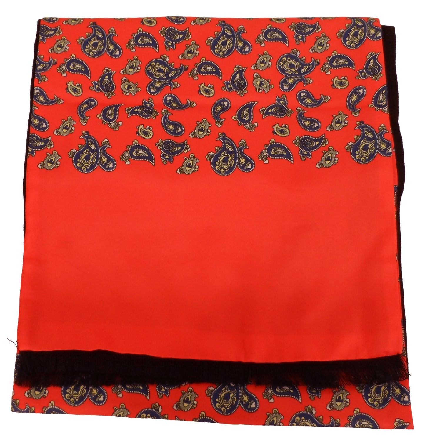 Mazeys Mens Classic Retro Mod Mod Tassled Scarf Lava Red Paisley …