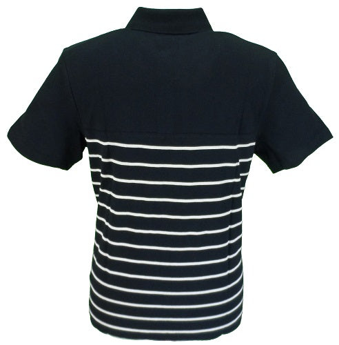 Merc London Black Finsbury Striped Polo Shirt
