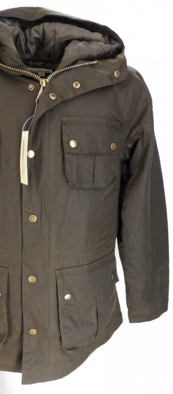 Relco Olive Green Waxed Military Style Coats