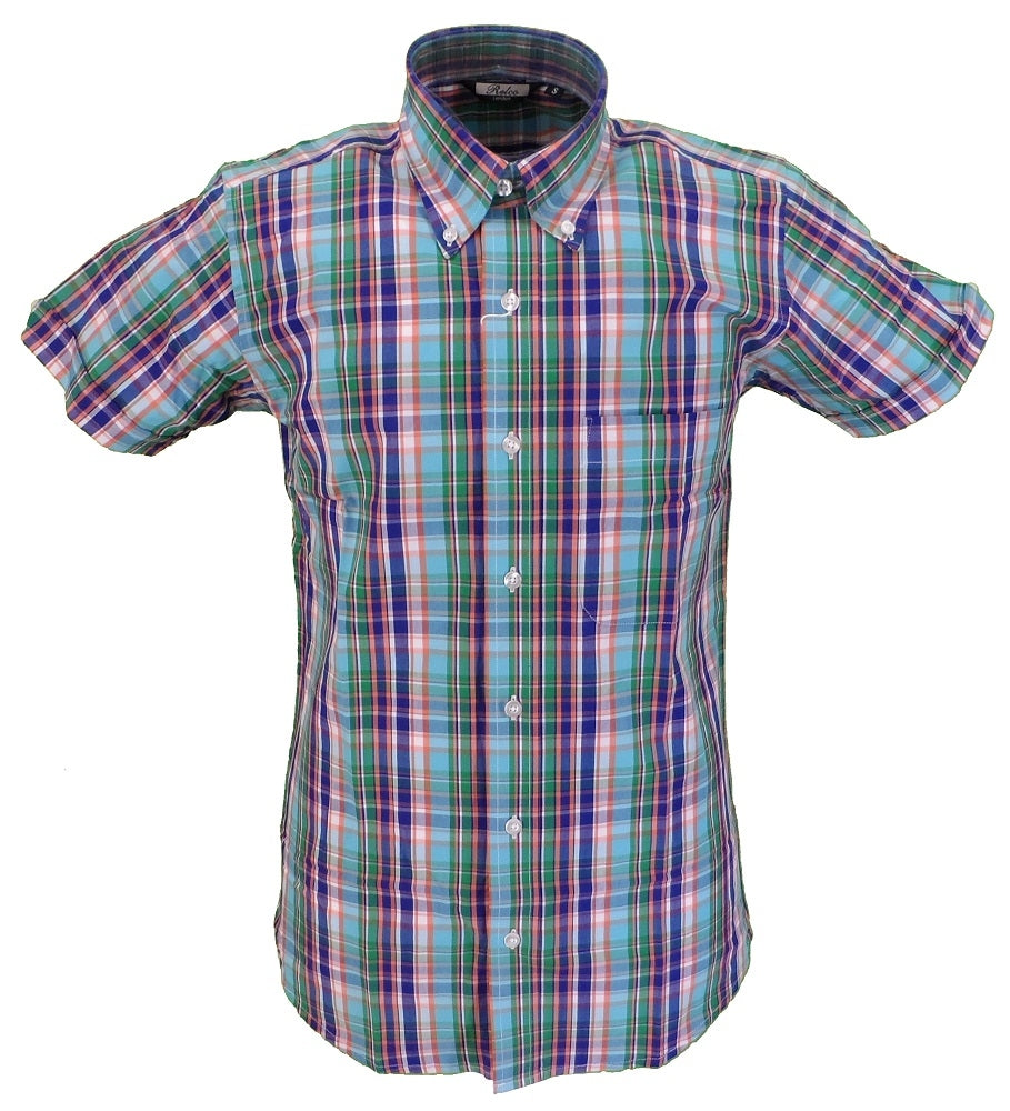 Mens vintage short outlet sleeve button up shirts