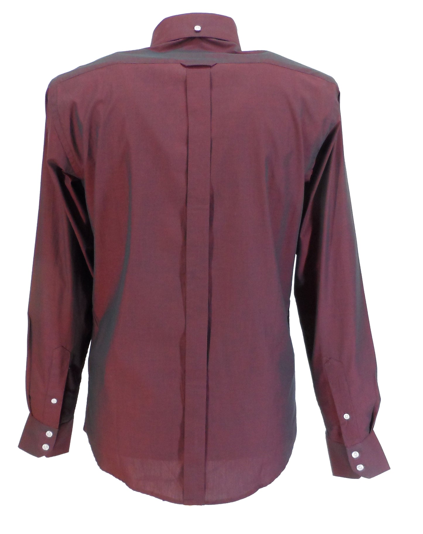 Relco Mens Long Sleeved Burgundy & Black Tonic Mod Retro Shirt