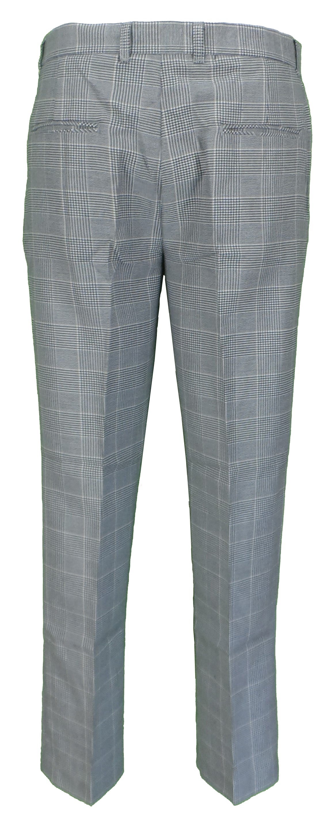 Run & Fly Mens 60s Vintage Retro Mod Checked Prince of Wales Tartan Skinny Fit Trousers