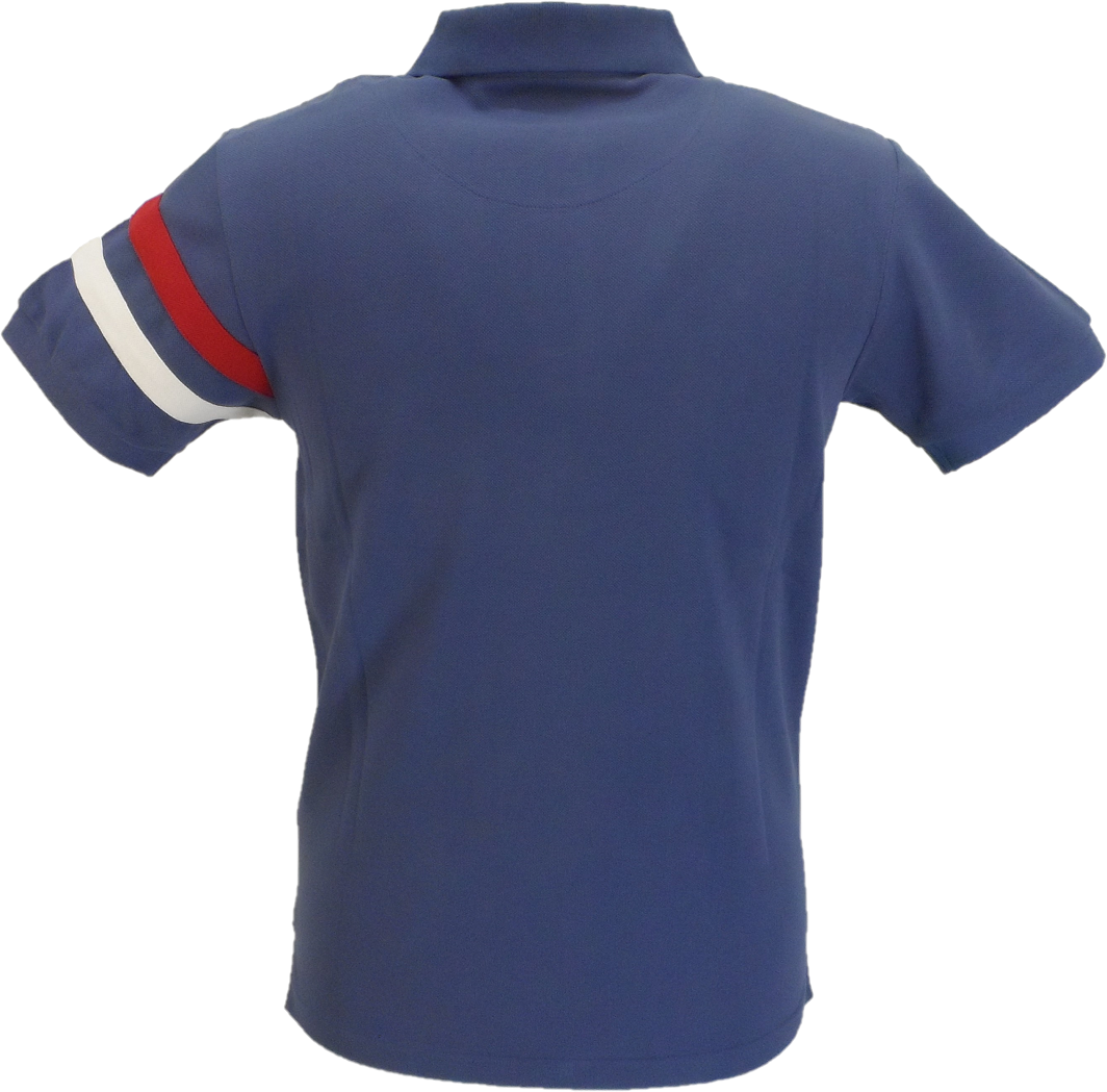 Ska & Soul Dark Blue Racing Stripe 100% Cotton Polo Shirt