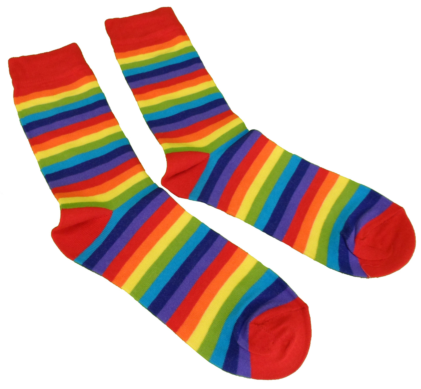 Mens 2 Pair Pack Rainbow Multi Striped Retro Socks