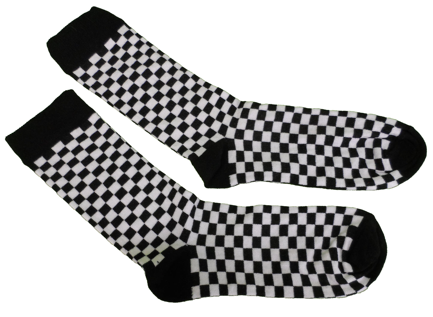 Mens 2 Pair Pack Ska 2 Tone Check Retro Socks