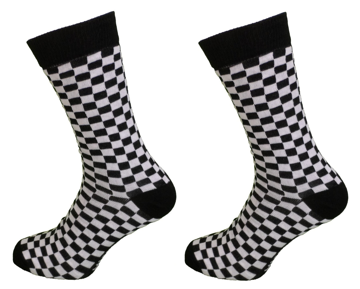 Mens 2 Pair Pack Ska 2 Tone Check Retro Socks