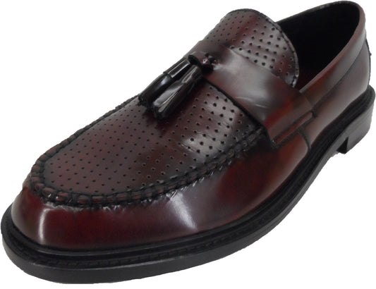 Ikon Original Oxblood Quad Punch Retro,Ska,Northern Soul Tassel Loafers