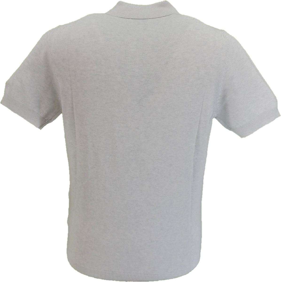 Ben Sherman Ivory Knitted Striped Mod Polo Shirt