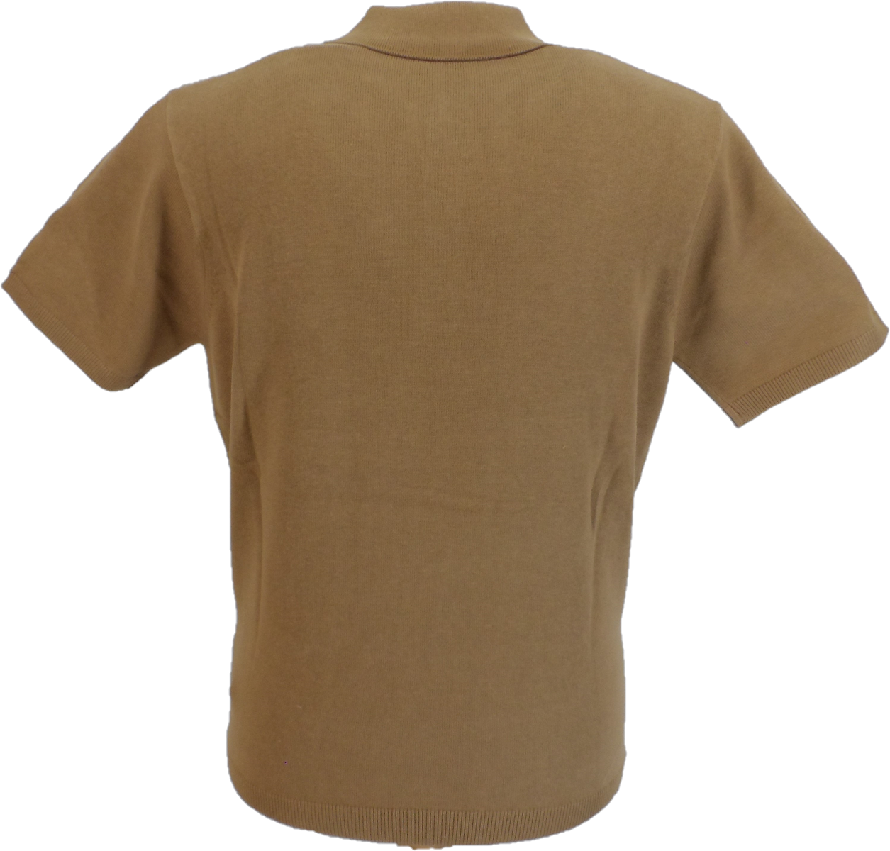 Gabicci Vintage Mens Camel Brown Jackson Knitted Polo Shirt
