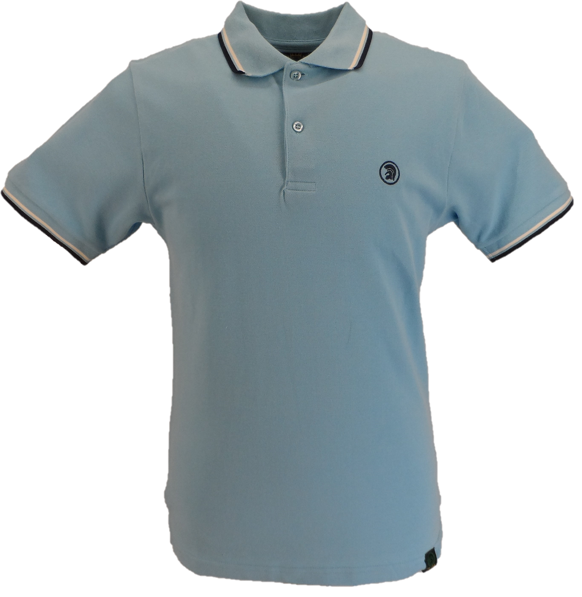 Trojan Records Mens Mint Blue Twin Tipped Polo Shirt