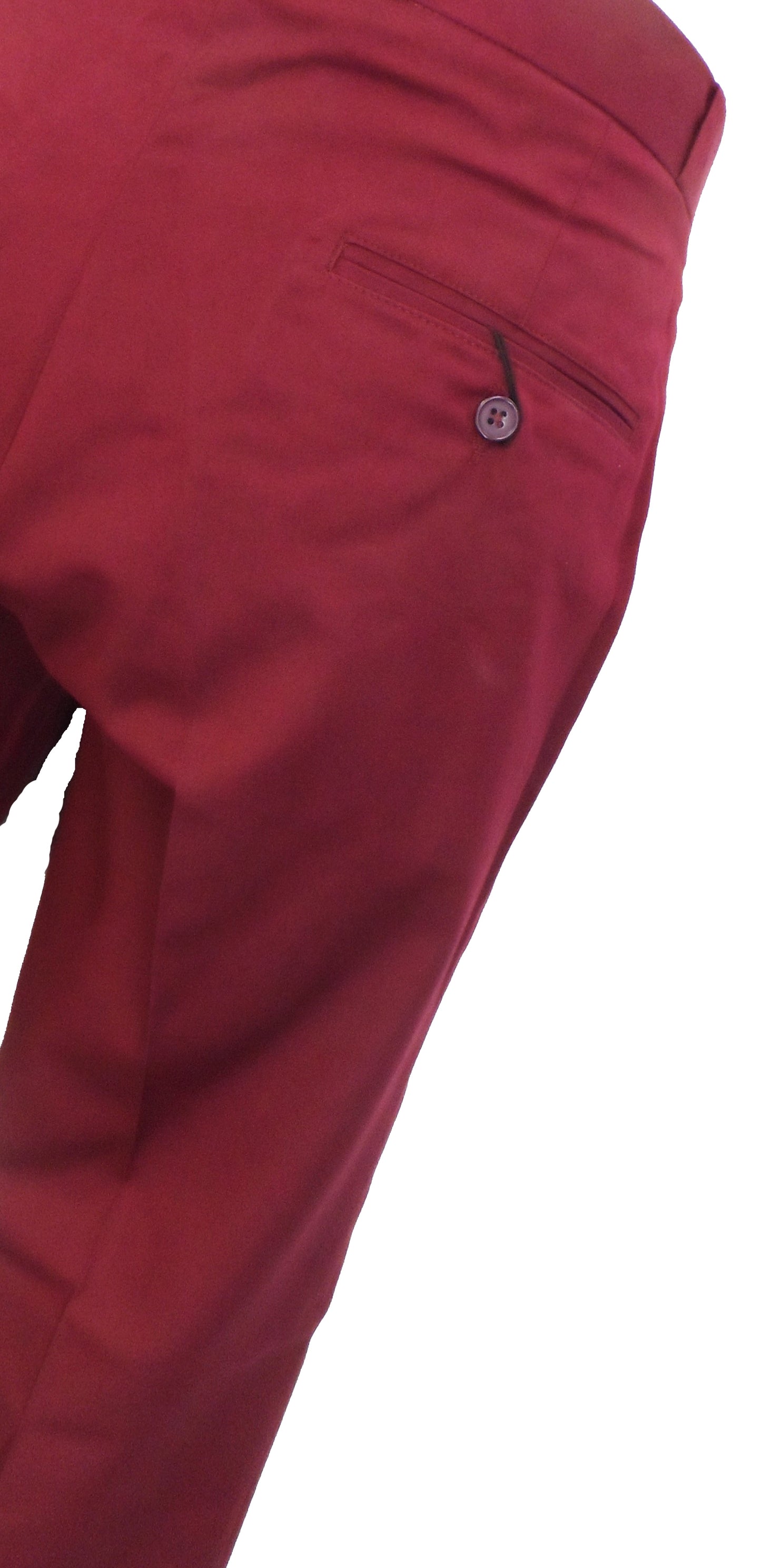 Burgundy 60S 70S Retro Mod Vintage Sta Press Trousers