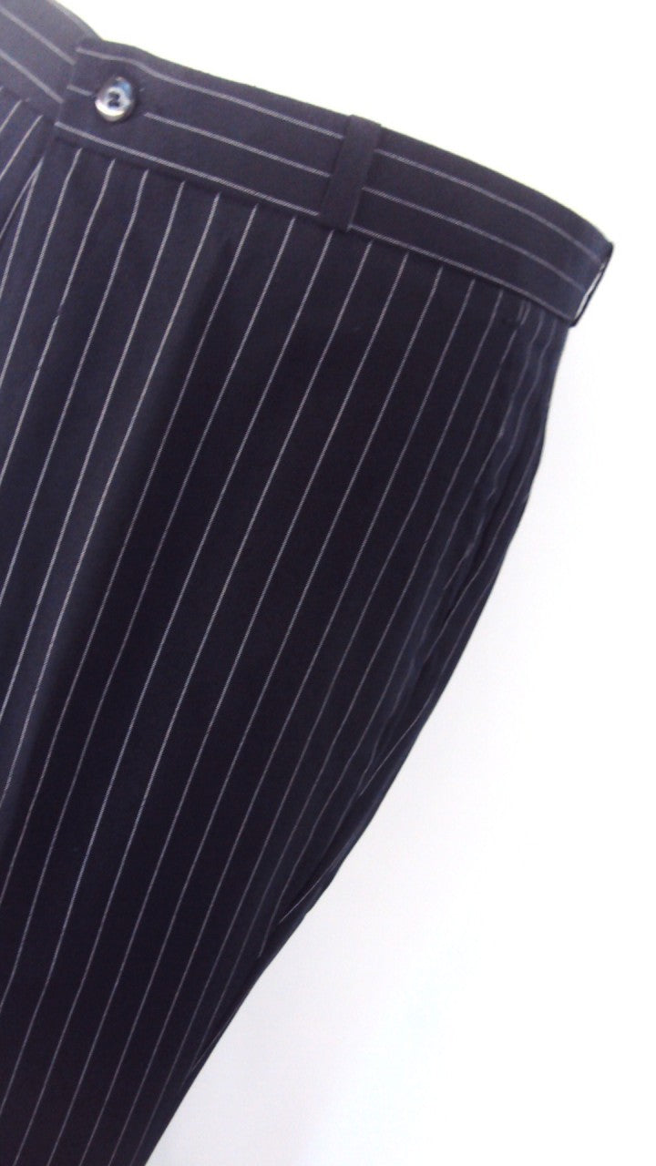 Pinstriped Black 60S 70S Retro Mod Vintage Sta Press Trousers