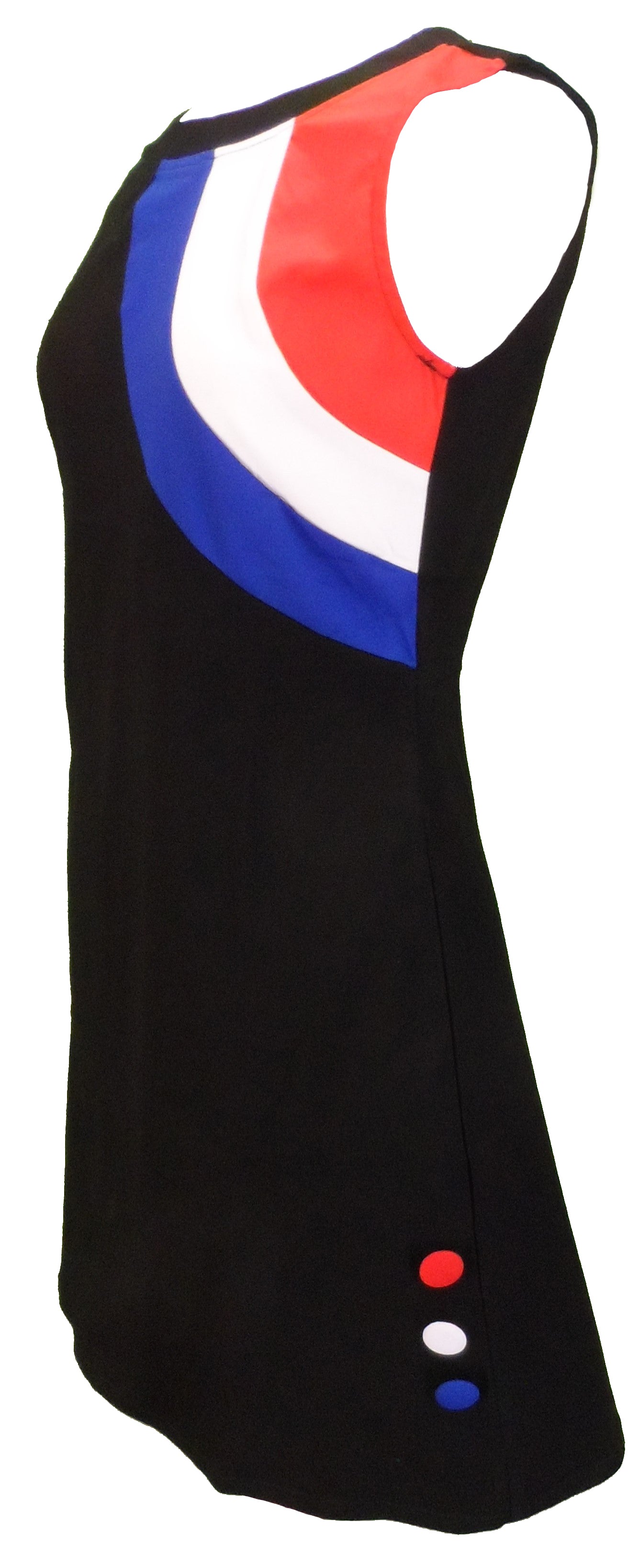 Ladies Retro 60's Modette Half Target Black Mod Mini Dress
