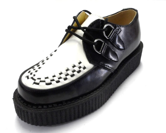 TUK Classic Rockabilly Black & White T.U.K. Leather Creepers