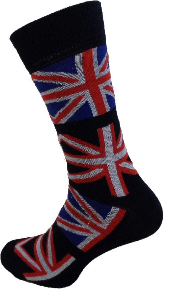 Mens 2 Pair Pack of Retro Union Jack Socks