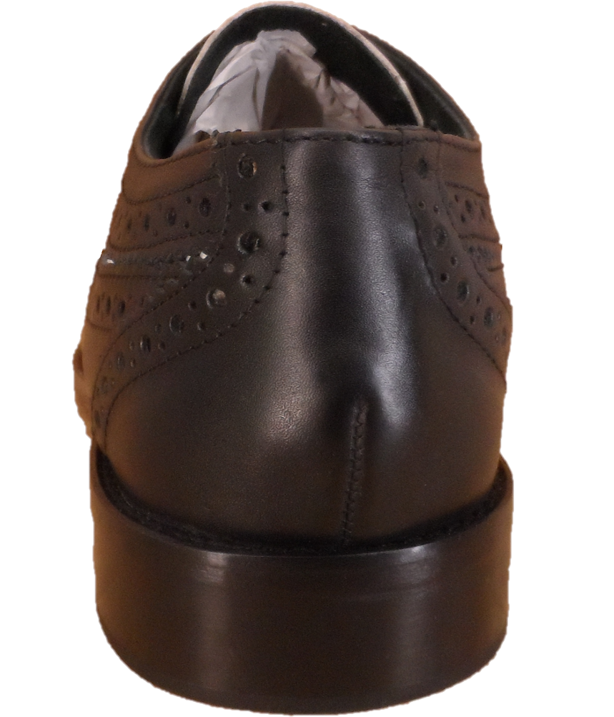 Ikon Original Black/White Retro Mod All Leather Brogue Shoes