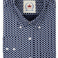 Marineblaues, langärmliges Retro-Mod-Button-Down-Hemd für Herren Relco mit Retro-Print