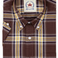 Mens Brown Check Short Sleeved Vintage/Retro Button Down Shirts