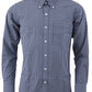 Marineblaues, langärmliges Retro-Mod-Button-Down-Hemd für Herren Relco mit Retro-Print