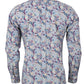 Relco Blaues, Mehrfarbiges, Langärmliges Button-Down-Hemd Im Retro-Stil Mit Paisleymuster