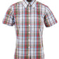 Relco Ladies Retro Multi Check Button Down Short Sleeved Shirts