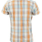Relco Mens Orange/Sky Check Short Sleeved Vintage/Retro Button Down Shirts
