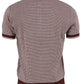 Relco Mens Burgundy/ Off White Retro Jacquard Dogtooth Knitted Polo Shirts
