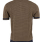 Relco Mens Navy/Caramel Retro Jacquard Dogtooth Knitted Polo Shirts