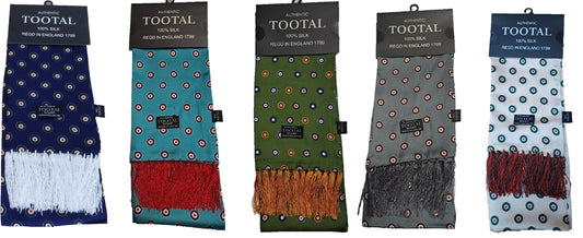 Tootal Mens Target Retro 100% Silk Scarf